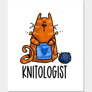 Knitologist (Ginger Kitty) Posters and Art